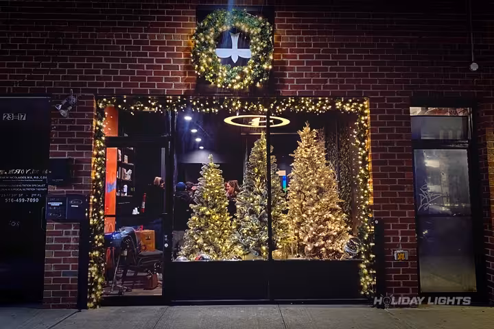 Professional commercial Christmas light installation in Dover Base Housing, Delaware — Custom Church Display