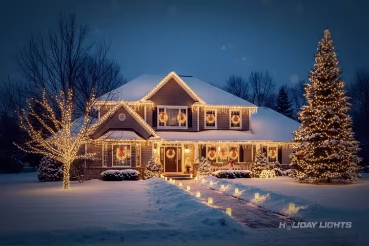 Professional residential christmas light installation in Smyrna, Delaware — Full Home Christmas Decoration